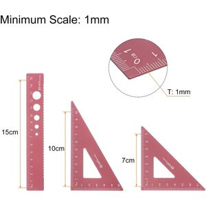 Unique Geometry Set Laser Engraving Hollow Metal Ruler Set Red Unique Geometry Set Laser Engraving Hollow Metal Ruler Set Red