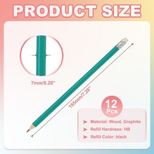 Unique Hexagonal Wooden Pencils Bulk, 12 Pack HB Graphite Pencils with Eraser for Office Supplies Green Unique Hexagonal Wooden Pencils Bulk, 12 Pack HB Graphite Pencils with Eraser for Office Supplies Green