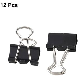 Unique File Organizer Black 15mm Width Spring Loaded Binder Clips 12 Pcs - 12 Pcs Black 12 Pcs Unique File Organizer Black 15mm Width Spring Loaded Binder Clips 12 Pcs - 12 Pcs Black 12 Pcs