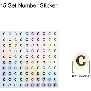 Unique Laser Capital Letter Stickers, Self-Adhesive Reflective Letter Stickers for Inventory, Storage, Organizing Alphabet C 3/8 Unique Laser Capital Letter Stickers, Self-Adhesive Reflective Letter Stickers for Inventory, Storage, Organizing Alphabet C 3/8