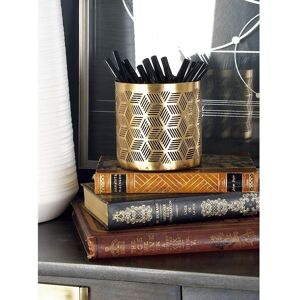 ARCILLA ELEMENTAL Gold Metal Glam Contemporary Pencil Cup Holder 4 x 4 x 4 Gold See Description ARCILLA ELEMENTAL Gold Metal Glam Contemporary Pencil Cup Holder 4 x 4 x 4 Gold See Description