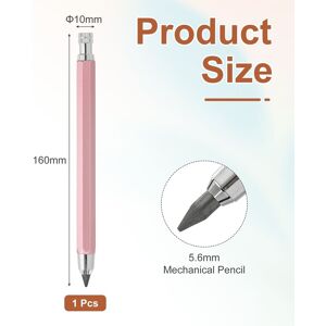 Unique 1pcs Mechanical Pencil 5.6mm, Pencils Mechanical Holder Large Automatic Metal Holder with Sharpener Pink Unique 1pcs Mechanical Pencil 5.6mm, Pencils Mechanical Holder Large Automatic Metal Holder with Sharpener Pink