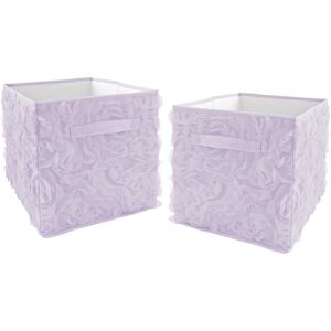 Sweet Jojo Designs Purple Floral Rose Foldable Fabric Storage Bins - Solid Lavender Flower Luxurious Elegant Princess Vintage Boho Shabby Chic Glam Lavender 11.0 In. L X 10.5 In. W X 10.5 In. H Sweet Jojo Designs Purple Floral Rose Foldable Fabric Storage Bins - Solid Lavender Flower Luxurious Elegant Princess Vintage Boho Shabby Chic Glam Lavender 11.0 In. L X 10.5 In. W X 10.5 In. H