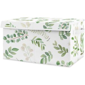 Sweet Jojo Designs Floral Leaf Collection Girl Kids Fabric Toy Bin Storage - Green and White Boho Watercolor Botanical Woodland Tropical Garden Green/White 21.0 In. L X 11.0 In. W X 10.5 In. H Sweet Jojo Designs Floral Leaf Collection Girl Kids Fabric Toy Bin Storage - Green and White Boho Watercolor Botanical Woodland Tropical Garden Green/White 21.0 In. L X 11.0 In. W X 10.5 In. H