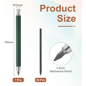 Unique Mechanical Pencil 5.6mm, Pencils Mechanical Holder Large Automatic Holder with 20pcs 2B Pencil Leads Green Unique Mechanical Pencil 5.6mm, Pencils Mechanical Holder Large Automatic Holder with 20pcs 2B Pencil Leads Green