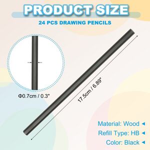 Unique HB Graphite Pencil, Round Wooden Pencil for Office Drawing Supplies - Black Black Unique HB Graphite Pencil, Round Wooden Pencil for Office Drawing Supplies - Black Black