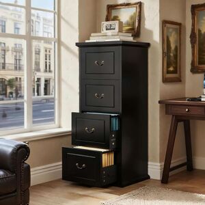 OEM Wood File Cabinet, Tall Filing Storage Printer Stand for A4/Letter/Legal Size, Home Office Document Accent Cabinet Black Letter OEM Wood File Cabinet, Tall Filing Storage Printer Stand for A4/Letter/Legal Size, Home Office Document Accent Cabinet Black Letter