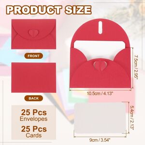 Unique Mini Envelopes with Heart Clasp Blank Note Cards Red Unique Mini Envelopes with Heart Clasp Blank Note Cards Red
