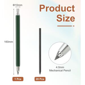 Unique Mechanical Pencil 4.0mm, Pencils Mechanical Holder Large Automatic Holder with 20pcs 2B Pencil Leads Green Unique Mechanical Pencil 4.0mm, Pencils Mechanical Holder Large Automatic Holder with 20pcs 2B Pencil Leads Green