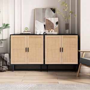 LuxenHome Black and Brown Wood 31.5 Black/Brown 63.0 In. W X 34.6 In. H X 15.7 In. D LuxenHome Black and Brown Wood 31.5 Black/Brown 63.0 In. W X 34.6 In. H X 15.7 In. D