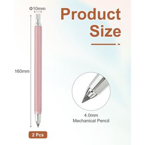 Unique 2pcs Mechanical Pencil 4.0mm, Pencils Mechanical Holder Large Automatic Metal Holder with Sharpener Pink Unique 2pcs Mechanical Pencil 4.0mm, Pencils Mechanical Holder Large Automatic Metal Holder with Sharpener Pink