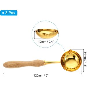 Unique Wax Seal Spoon, Wax Sealing Melting Spoon Brass Vintage Wooden Handle Wax Spoon for Wax Seal Stamp Envelope Wood Color 3 Pcs Unique Wax Seal Spoon, Wax Sealing Melting Spoon Brass Vintage Wooden Handle Wax Spoon for Wax Seal Stamp Envelope Wood Color 3 Pcs