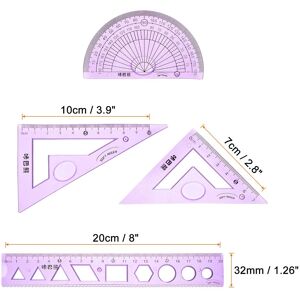 Unique Math Ruler Set Soft Straight Ruler Protractor Triangle Geometry Kits with Wavy Line for Office - Purple Purple Unique Math Ruler Set Soft Straight Ruler Protractor Triangle Geometry Kits with Wavy Line for Office - Purple Purple
