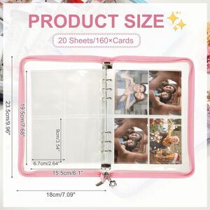 Unique Photocard Binder Clear KPop Photocard Holder Binder Book Pink Unique Photocard Binder Clear KPop Photocard Holder Binder Book Pink