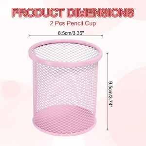Unique Mesh Pencil Holder, Metal Pen Cup Desk Organizer Makeup Brush Cup Holder for Home, Office, Classroom Pink 0.01 In. W X 0.01 In. H X 0.01 In. D Unique Mesh Pencil Holder, Metal Pen Cup Desk Organizer Makeup Brush Cup Holder for Home, Office, Classroom Pink 0.01 In. W X 0.01 In. H X 0.01 In. D