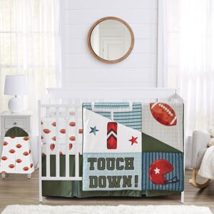 Sweet Jojo Designs American Football MVP Boy 6p Crib Bedding + BreathableBaby Breathable Mesh Liner Vintage Sports Green Brown and Red 5.0 In. L X 16.0 In. W X 12.0 In. H Sweet Jojo Designs American Football MVP Boy 6p Crib Bedding + BreathableBaby Breathable Mesh Liner Vintage Sports Green Brown and Red 5.0 In. L X 16.0 In. W X 12.0 In. H