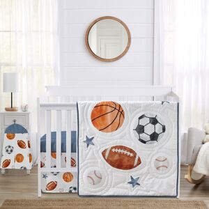 Sweet Jojo Designs Sports Theme Boy 4pc Nursery Crib Bedding Set Watercolor Vintage Soccer Balls Football Baseball Basketball Black, White, Brown, Orange, Red, Slate Steel Blue 12.0 In. L X 16.0 In. W X 5.0 In. H Sweet Jojo Designs Sports Theme Boy 4pc Nursery Crib Bedding Set Watercolor Vintage Soccer Balls Football Baseball Basketball Black, White, Brown, Orange, Red, Slate Steel Blue 12.0 In. L X 16.0 In. W X 5.0 In. H