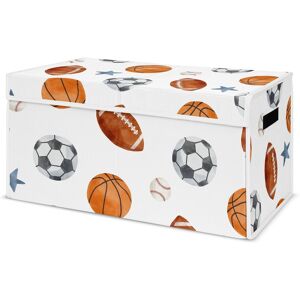 Sweet Jojo Designs Sports Theme Boy Kids Fabric Toy Bin Storage Watercolor Soccer Balls Football Baseball Basketball Blue Stars Blue Brown and Orange 21.0 In. L X 10.5 In. W X 11.0 In. H Sweet Jojo Designs Sports Theme Boy Kids Fabric Toy Bin Storage Watercolor Soccer Balls Football Baseball Basketball Blue Stars Blue Brown and Orange 21.0 In. L X 10.5 In. W X 11.0 In. H
