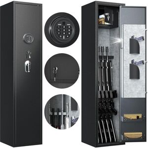 / Home Rifle and Pistols Gun Safe with LED Light and Alarm System, Digital Keypad Lock Black 11.8 In. W X 54.3 In. H X 11.8 In. D / Home Rifle and Pistols Gun Safe with LED Light and Alarm System, Digital Keypad Lock Black 11.8 In. W X 54.3 In. H X 11.8 In. D