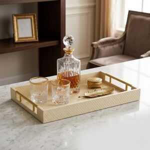 Cheungs Mariline Elegant Fish Scale Pattern Tray & Gold Handles Gold 15.75 In. L X 9.25 In. W X 1.75 In. H Cheungs Mariline Elegant Fish Scale Pattern Tray & Gold Handles Gold 15.75 In. L X 9.25 In. W X 1.75 In. H
