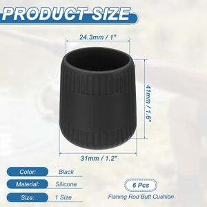 Unique Fishing Rod Butt Cushion, Cap End Pole Seat Cushions Protector 1 Size - Fitting for (Outdoor/Fishing/Hiking/Camp/Chair Legs) Black 6Pack Unique Fishing Rod Butt Cushion, Cap End Pole Seat Cushions Protector 1 Size - Fitting for (Outdoor/Fishing/Hiking/Camp/Chair Legs) Black 6Pack