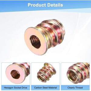 Unique Threaded Inserts for Wood, Insert Nuts with A Wrench - Gold Tone M4x10mm Unique Threaded Inserts for Wood, Insert Nuts with A Wrench - Gold Tone M4x10mm