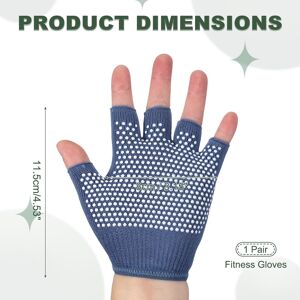 Unique Yoga Gloves, Non Slip Fingerless Pilates Gloves Breathable Exercise Workout Mittens Dark Blue Unique Yoga Gloves, Non Slip Fingerless Pilates Gloves Breathable Exercise Workout Mittens Dark Blue