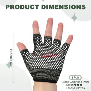 Unique Yoga Gloves, Non Slip Fingerless Pilates Gloves Breathable Exercise Workout Mittens Black Grey/Green/Cyan Unique Yoga Gloves, Non Slip Fingerless Pilates Gloves Breathable Exercise Workout Mittens Black Grey/Green/Cyan