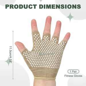 Unique Yoga Gloves, Non Slip Fingerless Pilates Gloves Breathable Exercise Workout Mittens Brown Unique Yoga Gloves, Non Slip Fingerless Pilates Gloves Breathable Exercise Workout Mittens Brown