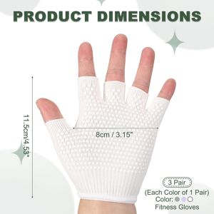 Unique Yoga Gloves, Non Slip Fingerless Pilates Gloves Breathable Exercise Workout Mittens Grey/White/Purple Unique Yoga Gloves, Non Slip Fingerless Pilates Gloves Breathable Exercise Workout Mittens Grey/White/Purple
