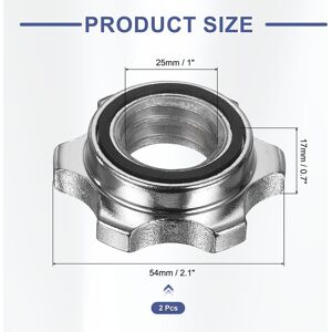 Unique Dumbbell Collars, Barbell Spin Lock Hex Nuts Anti Slip Weight Clip Steel - Silver 2pcs Unique Dumbbell Collars, Barbell Spin Lock Hex Nuts Anti Slip Weight Clip Steel - Silver 2pcs