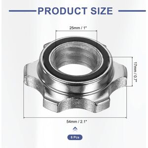 Unique Dumbbell Collars, Barbell Spin Lock Hex Nuts Anti Slip Weight Clip Steel - Silver 6pcs Unique Dumbbell Collars, Barbell Spin Lock Hex Nuts Anti Slip Weight Clip Steel - Silver 6pcs