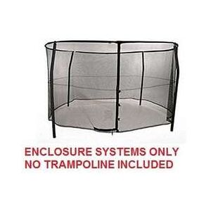 HomeStock 14 ft Trampoline Enclosure System - Universal Replacement Safety Net & Poles for 4/6/8 Leg Round Frames - 72 White 72 HomeStock 14 ft Trampoline Enclosure System - Universal Replacement Safety Net & Poles for 4/6/8 Leg Round Frames - 72 White 72