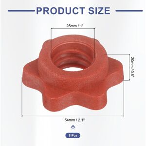 Unique Dumbbell Collars, Barbell Spin Lock Hex Nuts Anti Slip Weight Lifting Clip Plastic Red 8pcs Unique Dumbbell Collars, Barbell Spin Lock Hex Nuts Anti Slip Weight Lifting Clip Plastic Red 8pcs