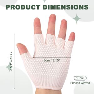 Unique Yoga Gloves, Non Slip Fingerless Pilates Gloves Breathable Exercise Workout Mittens Light Pink Unique Yoga Gloves, Non Slip Fingerless Pilates Gloves Breathable Exercise Workout Mittens Light Pink