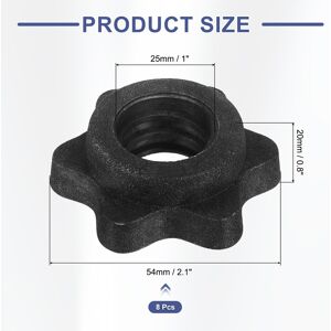 Unique Dumbbell Collars, Barbell Spin Lock Hex Nuts Anti Slip Weight Lifting Clip Plastic Black 8pcs Unique Dumbbell Collars, Barbell Spin Lock Hex Nuts Anti Slip Weight Lifting Clip Plastic Black 8pcs