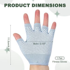 Unique Yoga Gloves, Non Slip Fingerless Pilates Gloves Breathable Exercise Workout Mittens Blue Unique Yoga Gloves, Non Slip Fingerless Pilates Gloves Breathable Exercise Workout Mittens Blue