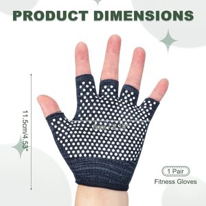 Unique Yoga Gloves, Non Slip Fingerless Pilates Gloves Breathable Exercise Workout Mittens Cyan Unique Yoga Gloves, Non Slip Fingerless Pilates Gloves Breathable Exercise Workout Mittens Cyan