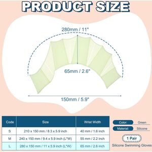 Unique Silicone Swimming Gloves, Webbed Gloves for Swimming Half-Finger Frog Type Water Resistance Gear Swim Fins Green 1Pair, 11 x 7 Unique Silicone Swimming Gloves, Webbed Gloves for Swimming Half-Finger Frog Type Water Resistance Gear Swim Fins Green 1Pair, 11 x 7
