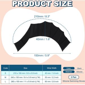 Unique Silicone Swimming Gloves, Webbed Gloves for Swimming Half-Finger Frog Type Water Resistance Gear Swim Fins Black 2Pair, 8 x 6 Unique Silicone Swimming Gloves, Webbed Gloves for Swimming Half-Finger Frog Type Water Resistance Gear Swim Fins Black 2Pair, 8 x 6