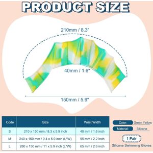 Unique Silicone Swimming Gloves, Webbed Gloves for Swimming Half-Finger Frog Type Water Resistance Gear Swim Fins Green Yellow 1Pair, 8 x 6 Unique Silicone Swimming Gloves, Webbed Gloves for Swimming Half-Finger Frog Type Water Resistance Gear Swim Fins Green Yellow 1Pair, 8 x 6