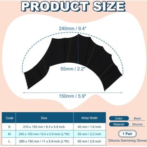 Unique Silicone Swimming Gloves, Webbed Gloves for Swimming Half-Finger Frog Type Water Resistance Gear Swim Fins Black 1Pair, 9 x 7 Unique Silicone Swimming Gloves, Webbed Gloves for Swimming Half-Finger Frog Type Water Resistance Gear Swim Fins Black 1Pair, 9 x 7