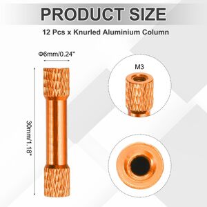 Unique Knurled Aluminum Standoff Double-Head Spacer Column for FPV Drone RC Airplane Racing Car Simracing Orange M3 x 30mm Unique Knurled Aluminum Standoff Double-Head Spacer Column for FPV Drone RC Airplane Racing Car Simracing Orange M3 x 30mm