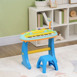 Qaba Kids Piano Keyboard, 37 Key Piano for Kids, Electronic Music Educational Instrument with Microphone, Stool, for 3-6 Years Blue 23.0 In. W X 24.8 In. H X 9.8 In. D Qaba Kids Piano Keyboard, 37 Key Piano for Kids, Electronic Music Educational Instrument with Microphone, Stool, for 3-6 Years Blue 23.0 In. W X 24.8 In. H X 9.8 In. D