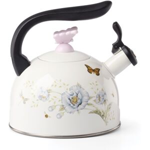 Lenox Butterfly Meadow Tea Kettle, Enamel 2.5-Quart White 2.5-Quart Lenox Butterfly Meadow Tea Kettle, Enamel 2.5-Quart White 2.5-Quart