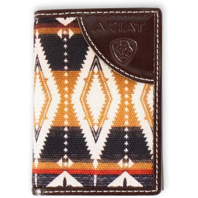 Men's Southwest Fabric Trifold Wallet in Brown by Ariat Men's Southwest Fabric Trifold Wallet in Brown by Ariat