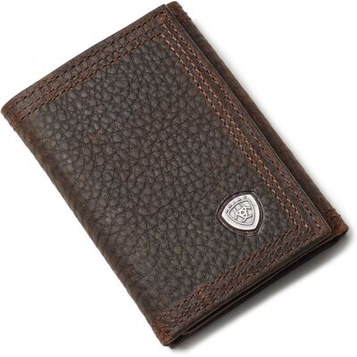Men's Triple Stitch Trifold Wallet in Brown Rowdy by Ariat Men's Triple Stitch Trifold Wallet in Brown Rowdy by Ariat