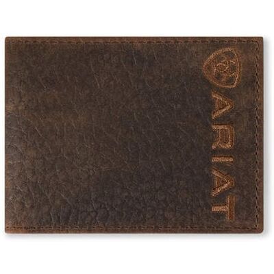 Men's Large Logo Bifold Wallet in Brown Leather by Ariat Men's Large Logo Bifold Wallet in Brown Leather by Ariat