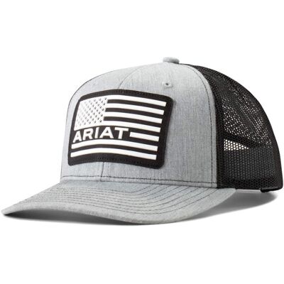 Kid's Red/ White/ Blue Logo Cap in Grey by Ariat Kid's Red/ White/ Blue Logo Cap in Grey by Ariat