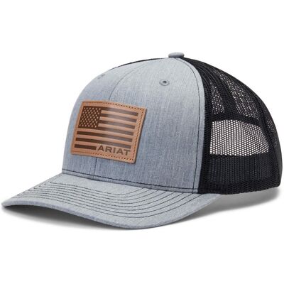 Men's Flag Patch Cap in Grey Brown by Ariat Men's Flag Patch Cap in Grey Brown by Ariat